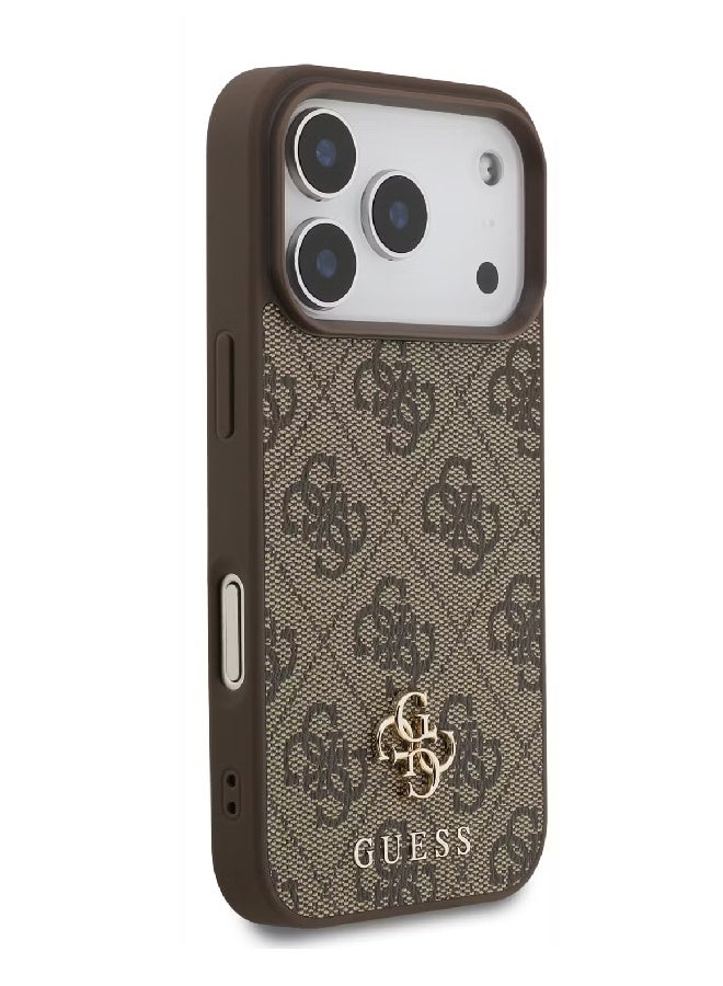 Guess MagSafe 4G PU Leather Case with Small 4G & Classic Metal Logo for iPhone 17 Pro Max - Brown - Image 4